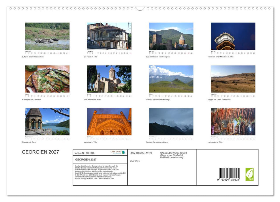 GEORGIEN 2027 (CALVENDO Premium Wandkalender 2027)