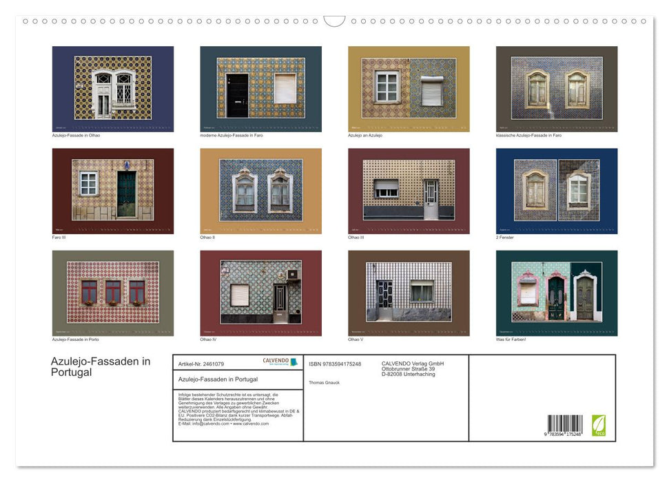 Azulejo-Fassaden in Portugal (CALVENDO Wandkalender 2027)