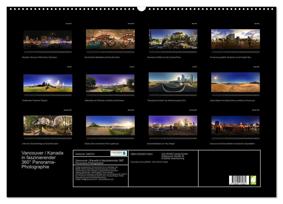 Vancouver / Kanada in faszinierender 360° Panorama-Photographie (CALVENDO Wandkalender 2027)