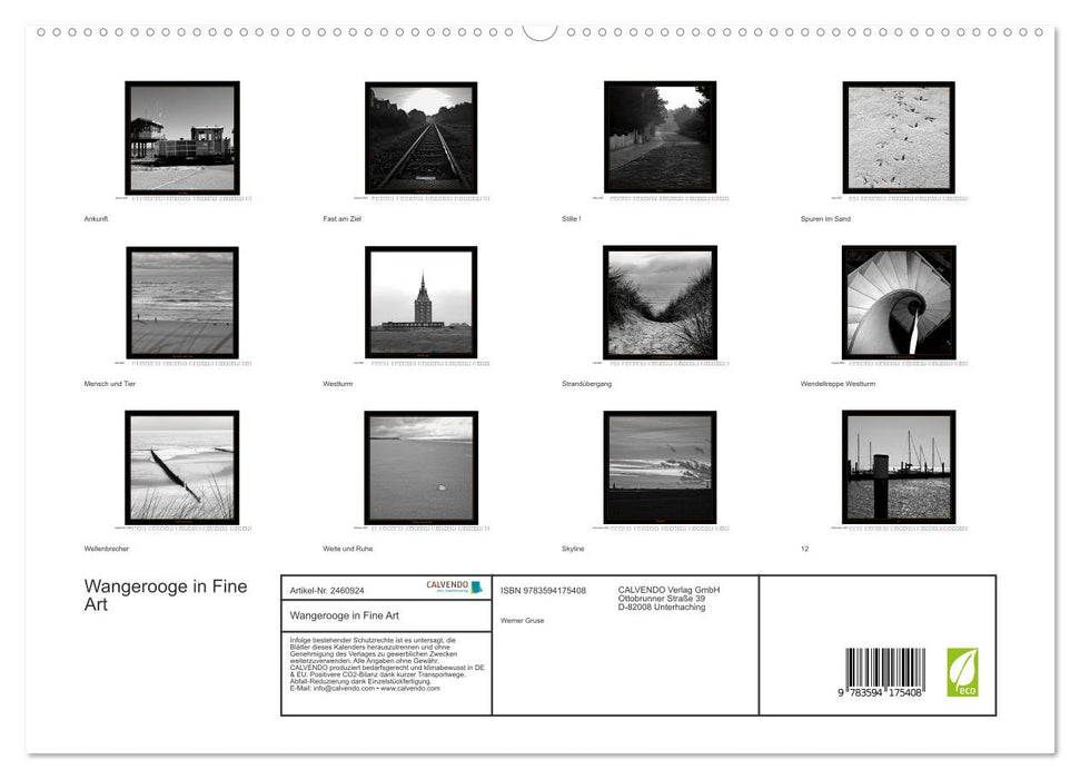 Wangerooge in Fine Art (CALVENDO Premium Wandkalender 2027)