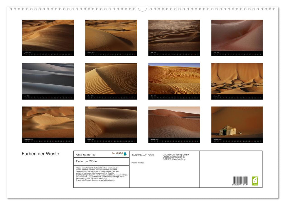 Farben der Wüste (CALVENDO Wandkalender 2027)