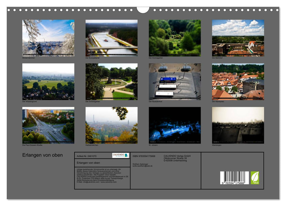 Erlangen von oben (CALVENDO Wandkalender 2027)