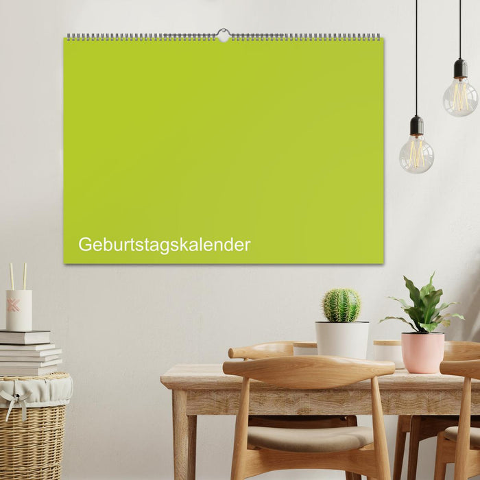 Bastel-Geburtstagskalender grün / Geburtstagskalender (CALVENDO Wandkalender 2027)