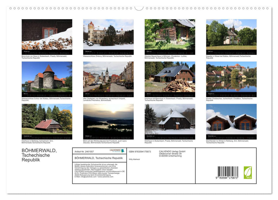 BÖHMERWALD, Tschechische Republik (CALVENDO Premium Wandkalender 2027)