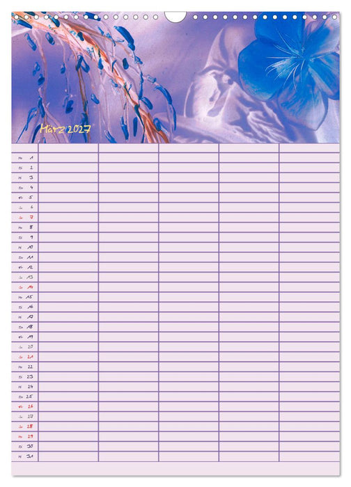 Blütenzauber - Familienplaner 2027 (CALVENDO Wandkalender 2027)