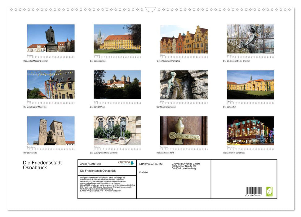 Die Friedensstadt Osnabrück (CALVENDO Wandkalender 2027)