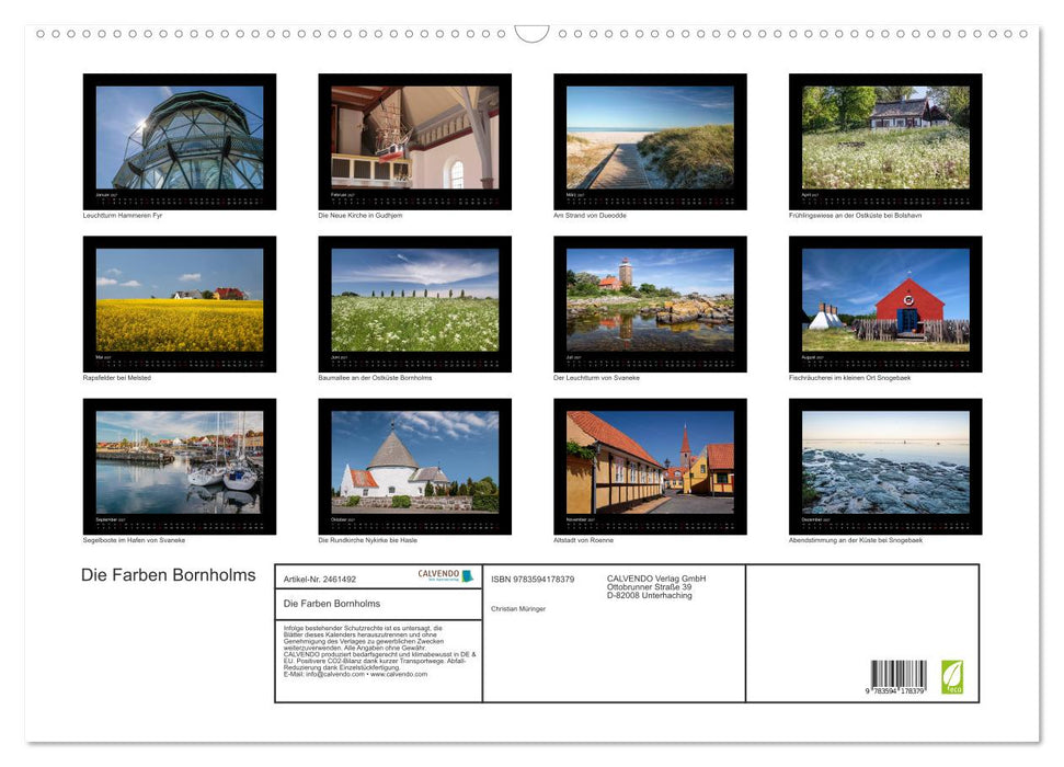 Die Farben Bornholms (CALVENDO Wandkalender 2027)