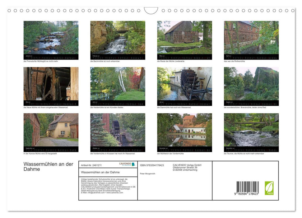 Wassermühlen an der Dahme (CALVENDO Wandkalender 2027)