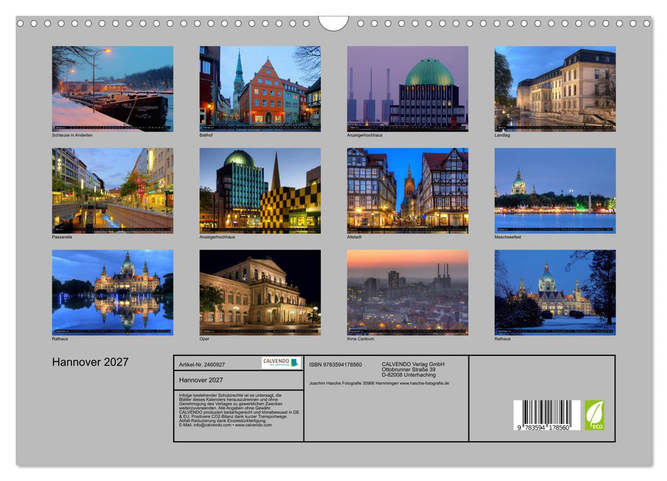 Hannover 2027 (CALVENDO Wandkalender 2027)