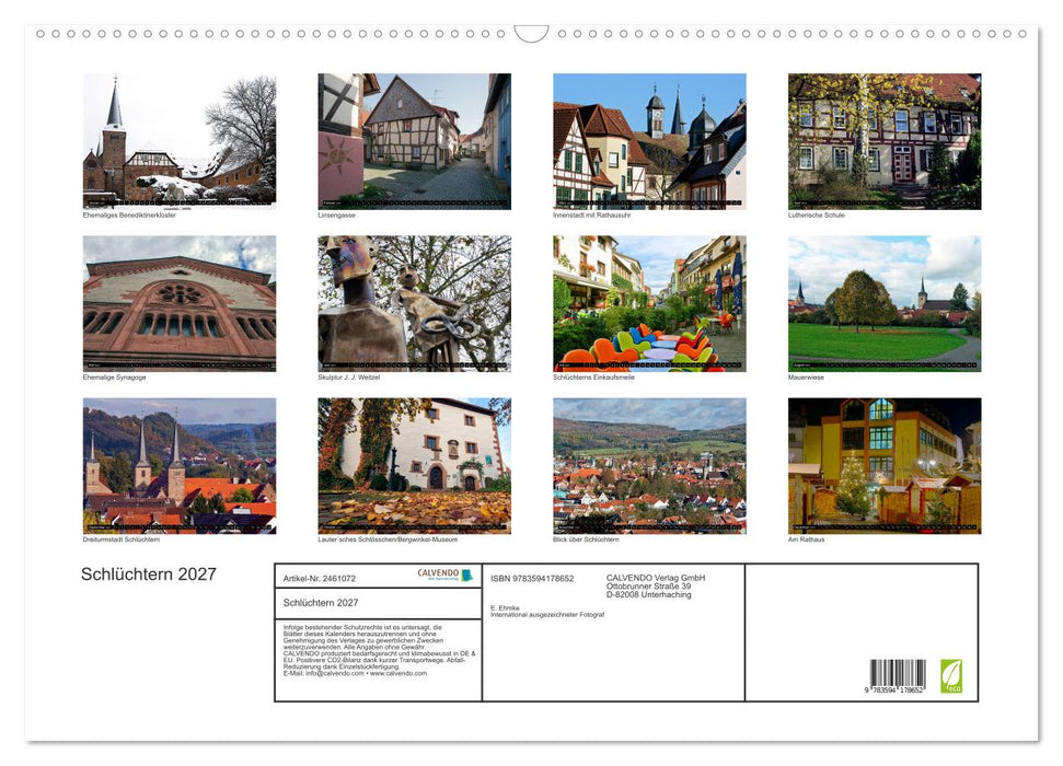 Schlüchtern 2027 (CALVENDO Wandkalender 2027)