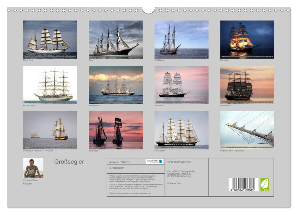 Großsegler (CALVENDO Wandkalender 2027)