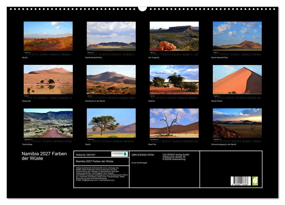 Namibia 2027 Farben der Wüste (CALVENDO Wandkalender 2027)
