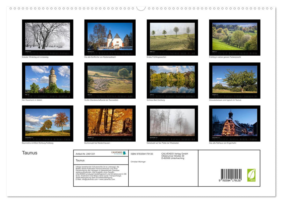 Taunus (CALVENDO Premium Wandkalender 2027)