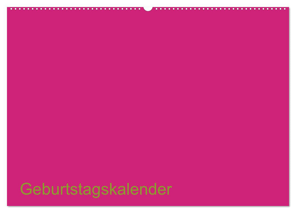 Bastel-Geburtstagskalender pink / Geburtstagskalender (CALVENDO Wandkalender 2027)