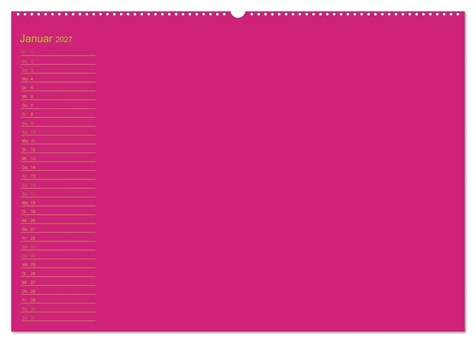 Bastel-Geburtstagskalender pink / Geburtstagskalender (CALVENDO Wandkalender 2027)