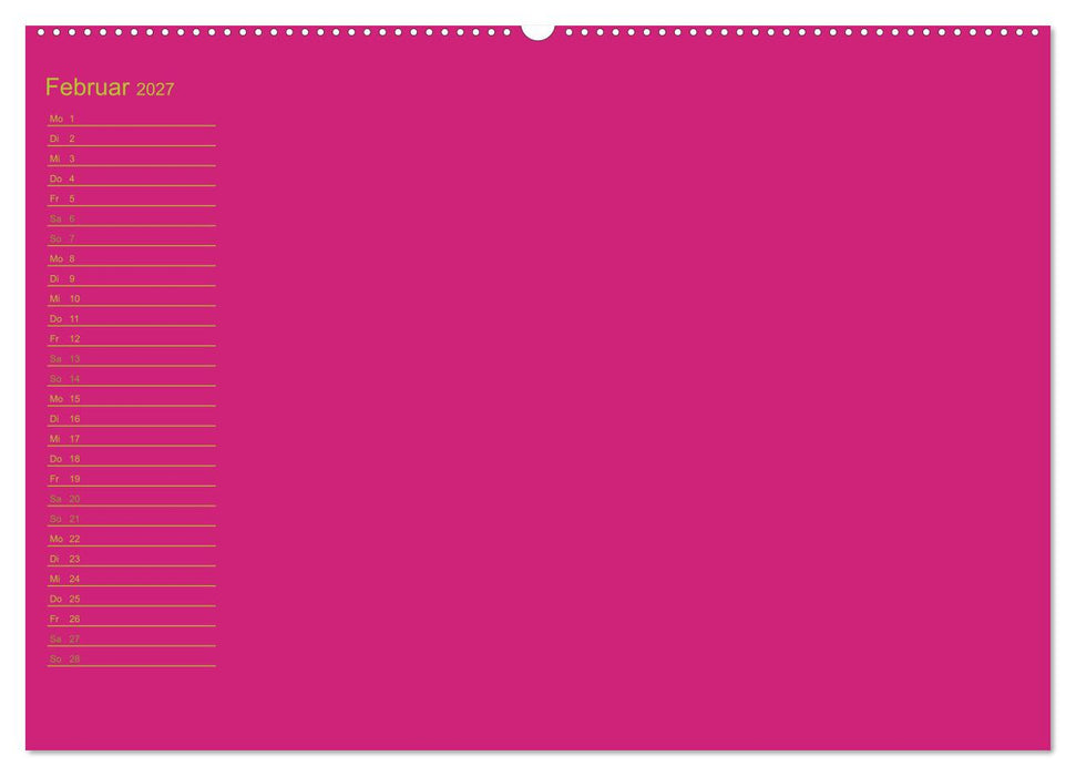 Bastel-Geburtstagskalender pink / Geburtstagskalender (CALVENDO Wandkalender 2027)