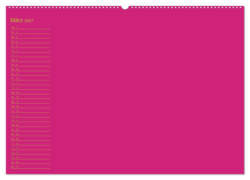 Bastel-Geburtstagskalender pink / Geburtstagskalender (CALVENDO Wandkalender 2027)