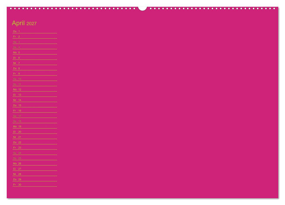 Bastel-Geburtstagskalender pink / Geburtstagskalender (CALVENDO Wandkalender 2027)