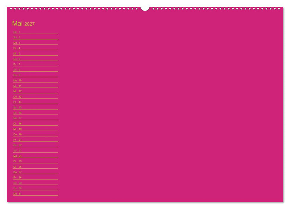 Bastel-Geburtstagskalender pink / Geburtstagskalender (CALVENDO Wandkalender 2027)
