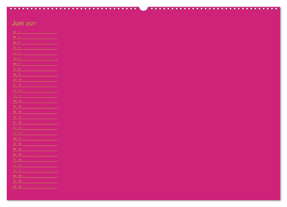 Bastel-Geburtstagskalender pink / Geburtstagskalender (CALVENDO Wandkalender 2027)
