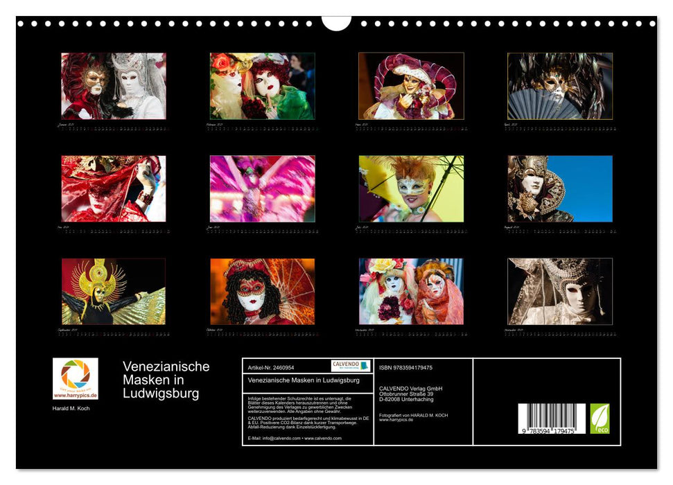 Venezianische Masken in Ludwigsburg (CALVENDO Wandkalender 2027)