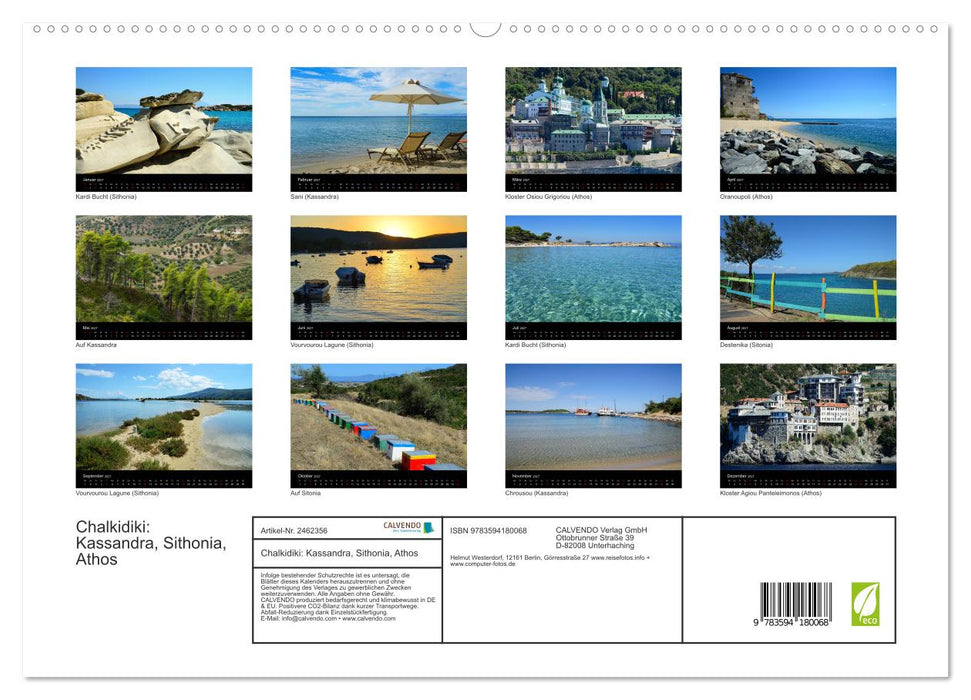 Chalkidiki: Kassandra, Sithonia, Athos (CALVENDO Premium Wandkalender 2027)