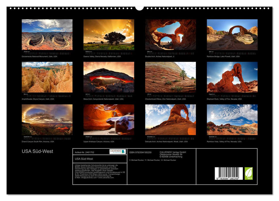 USA Süd-West (CALVENDO Premium Wandkalender 2027)