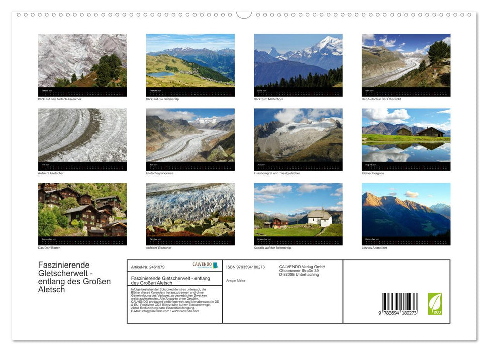 Faszinierende Gletscherwelt - entlang des Großen Aletsch (CALVENDO Premium Wandkalender 2027)