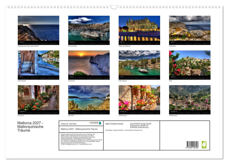 Mallorca 2027 - Mallorquinische Träume (CALVENDO Wandkalender 2027)