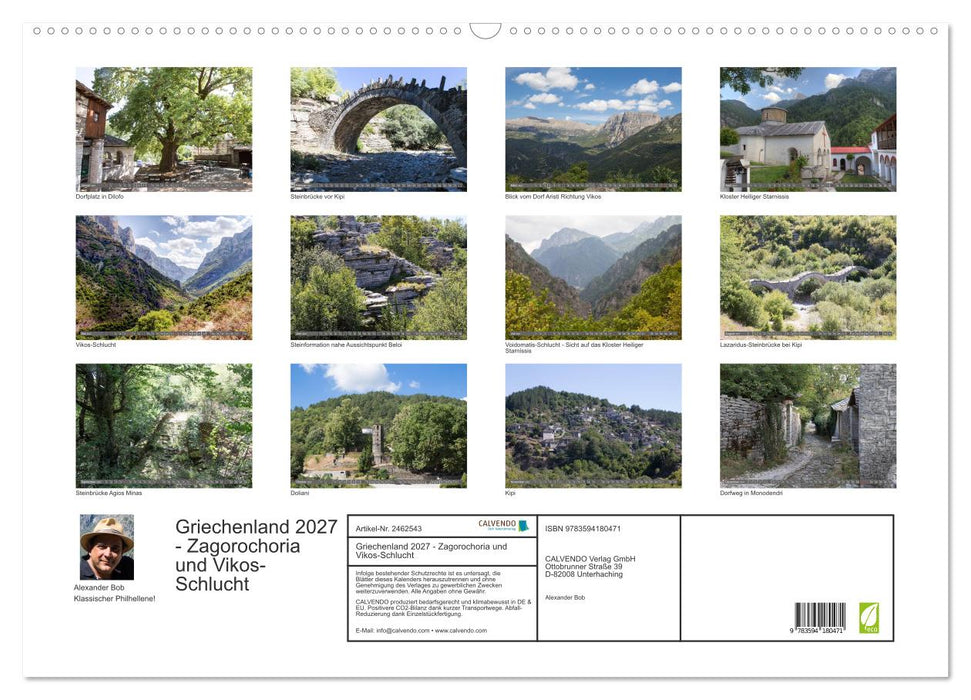 Griechenland 2027 - Zagorochoria und Vikos-Schlucht (CALVENDO Wandkalender 2027)