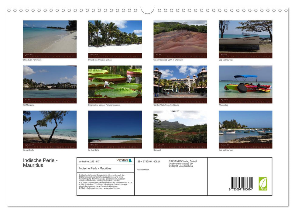 Indische Perle - Mauritius (CALVENDO Wandkalender 2027)