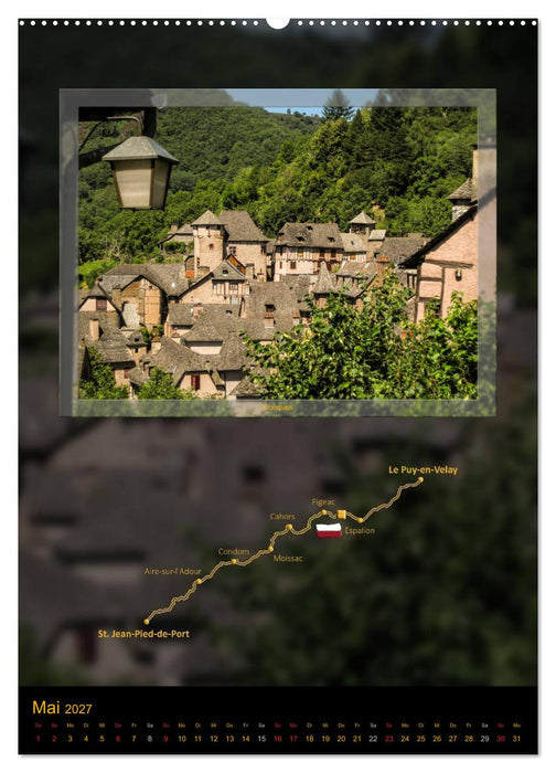 Jakobsweg Via Podiensis (CALVENDO Premium Wandkalender 2027)