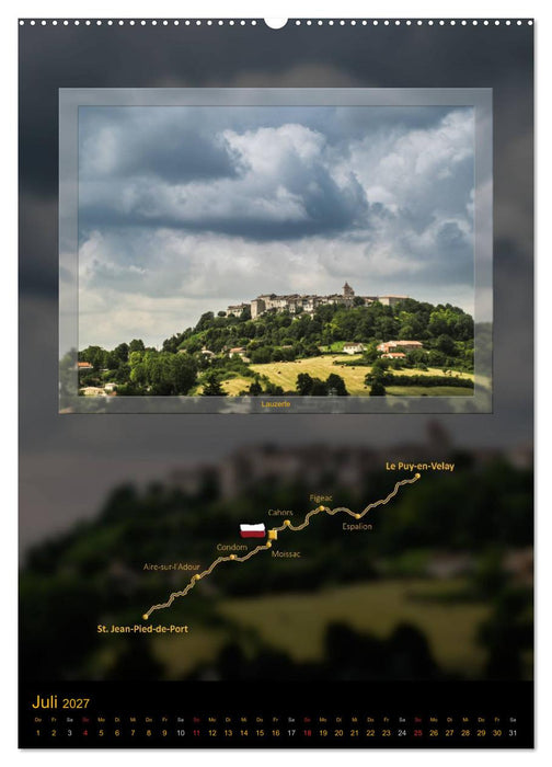 Jakobsweg Via Podiensis (CALVENDO Premium Wandkalender 2027)