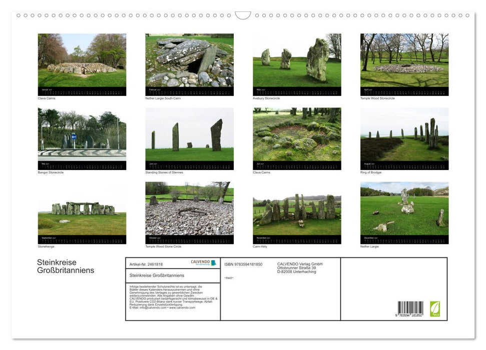 Steinkreise Großbritanniens (CALVENDO Wandkalender 2027)