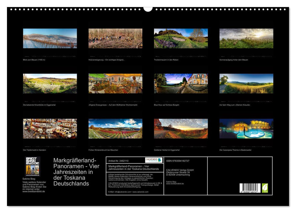Markgräflerland-Panoramen - Vier Jahreszeiten in der Toskana Deutschlands (CALVENDO Wandkalender 2027)