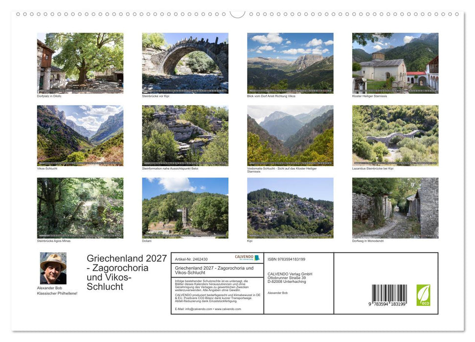 Griechenland 2027 - Zagorochoria und Vikos-Schlucht (CALVENDO Premium Wandkalender 2027)