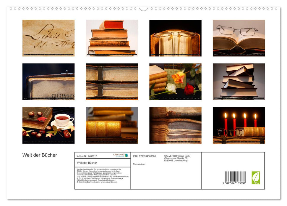 Welt der Bücher (CALVENDO Premium Wandkalender 2027)