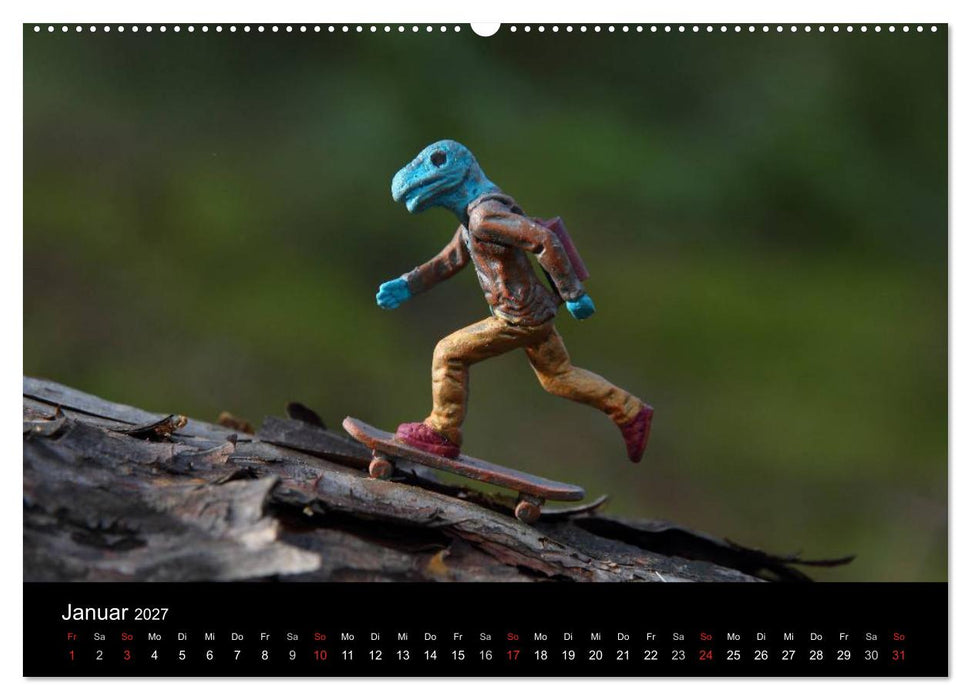 Micro Dino Skaters 2027 (CALVENDO Wandkalender 2027)