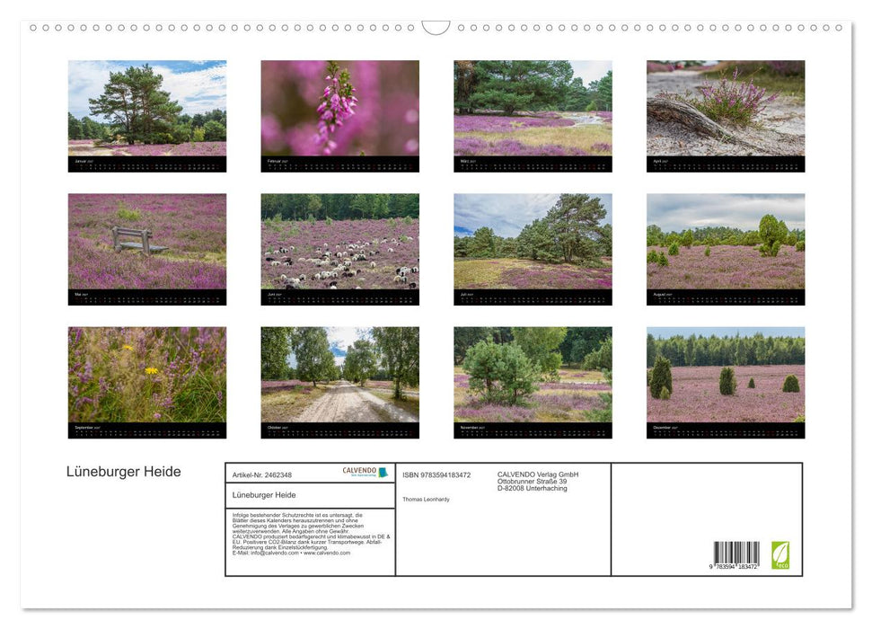 Lüneburger Heide (CALVENDO Wandkalender 2027)