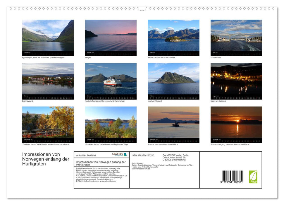 Impressionen von Norwegen entlang der Hurtigruten (CALVENDO Premium Wandkalender 2027)