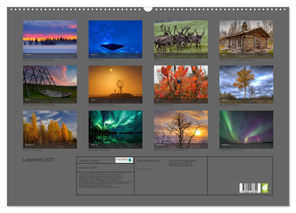 Lappland 2027 (CALVENDO Wandkalender 2027)