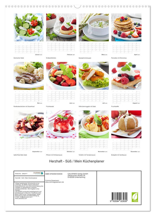 Herzhaft - Süß / Mein Küchenplaner (CALVENDO Premium Wandkalender 2027)