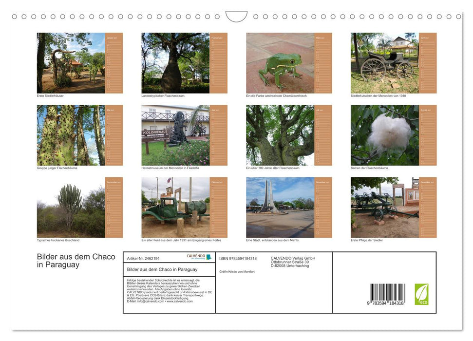 Bilder aus dem Chaco in Paraguay (CALVENDO Wandkalender 2027)