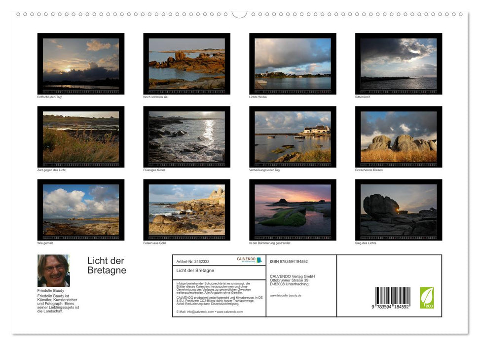 Licht der Bretagne (CALVENDO Premium Wandkalender 2027)