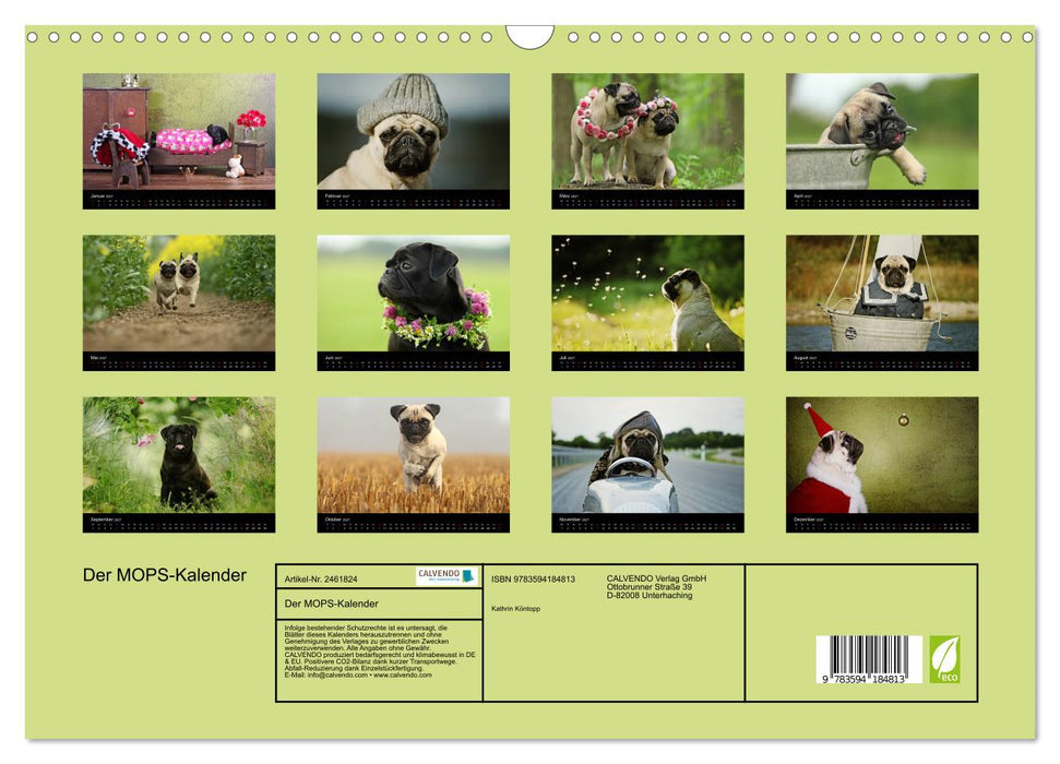 Der MOPS-Kalender (CALVENDO Wandkalender 2027)