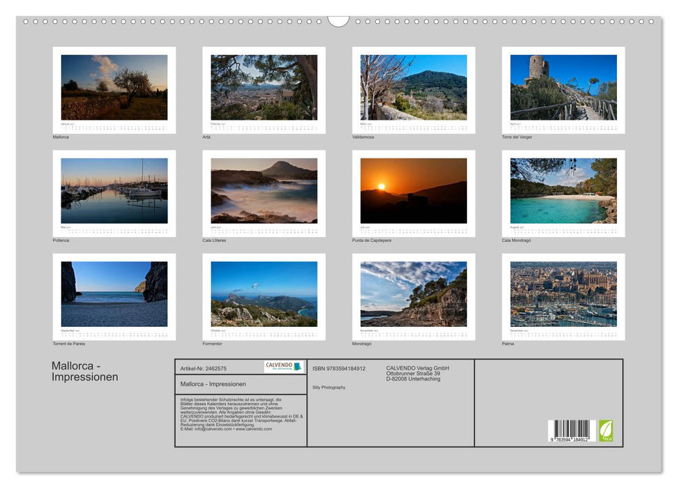 Mallorca - Impressionen (CALVENDO Wandkalender 2027)