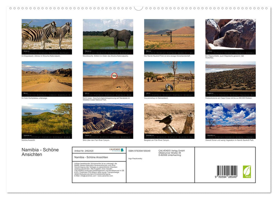 Namibia - Schöne Ansichten (CALVENDO Premium Wandkalender 2027)