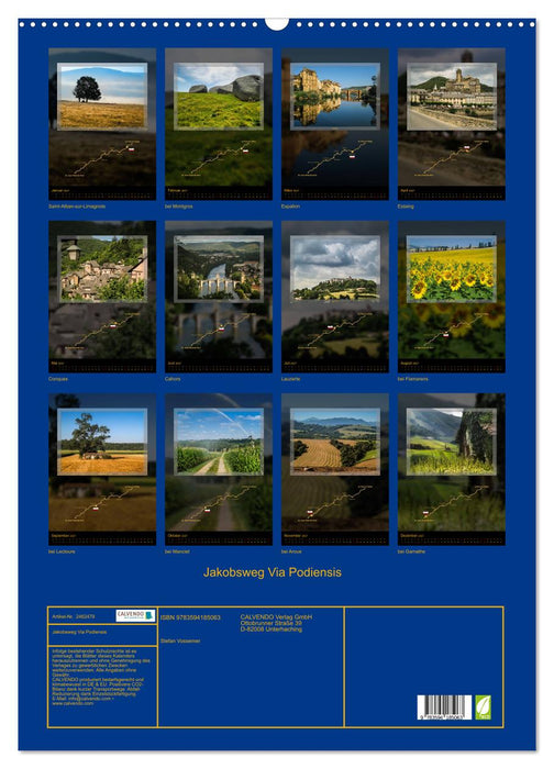 Jakobsweg Via Podiensis (CALVENDO Wandkalender 2027)