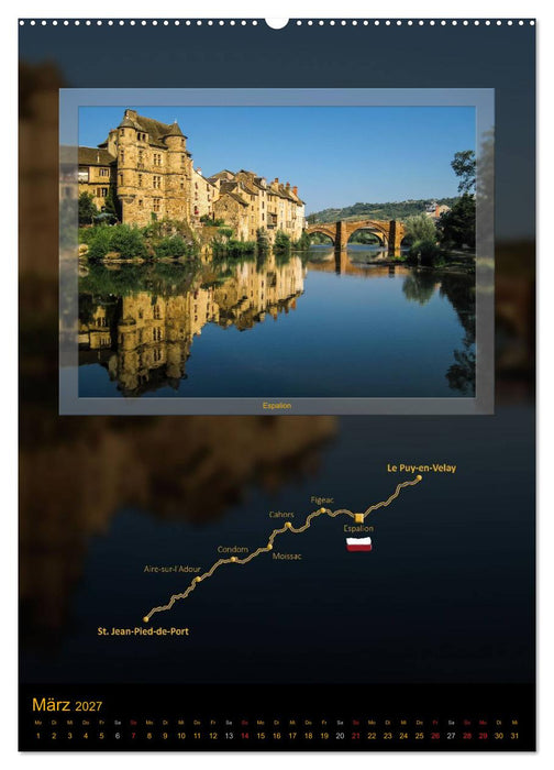 Jakobsweg Via Podiensis (CALVENDO Wandkalender 2027)