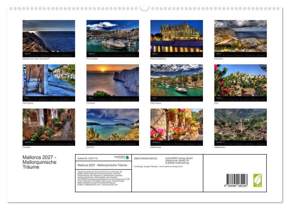 Mallorca 2027 - Mallorquinische Träume (CALVENDO Premium Wandkalender 2027)